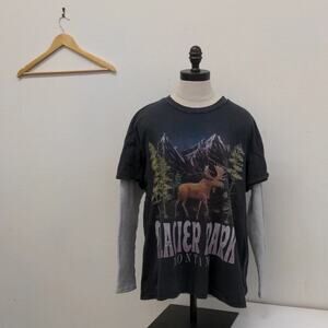Stitch and Pine glacier park layered long sleeve‎ tee shirt size Large